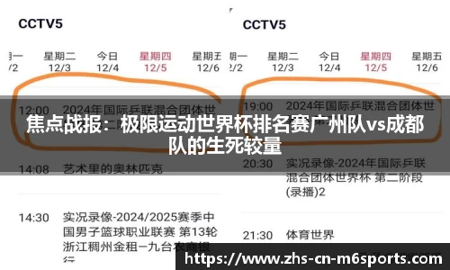 焦点战报:极限运动世界杯排名赛广州队vs成都队的生死较量